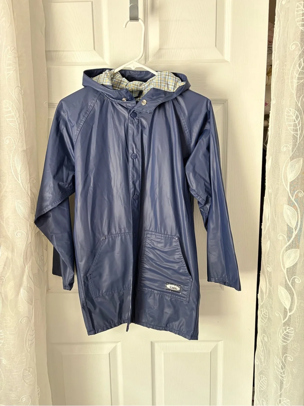 Totes Kids Navy Hooded Raincoat boy size L (8-10)
